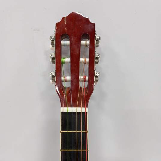 Brown Acoustic Guitar w/ Multicolor Strings image number 2