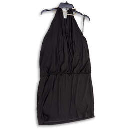 Womens Black Round Neck Stretch Sleeveless Pullover Mini Dress Size 14 alternative image