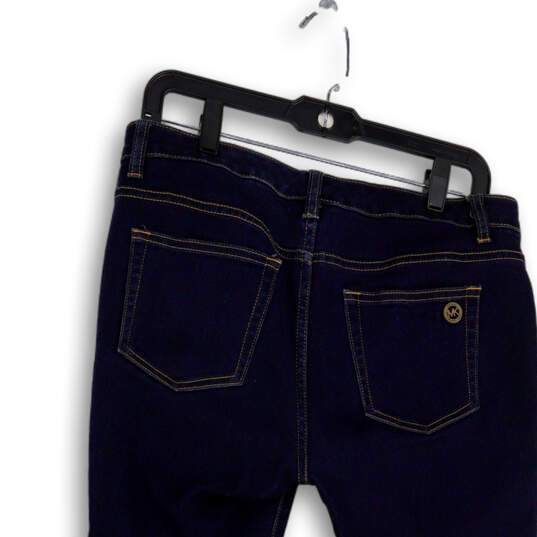 Womens Blue Denim Dark Wash Pockets Regular Fit Skinny Leg Jeans Size 8 image number 4