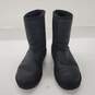 UGG Women's Classic Short Black Leather Water Resistant Wool Lined Boots Size 9 image number 2