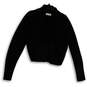 Womens Black Knitted Long Sleeve Open Front Cardigan Sweater Size Large image number 1
