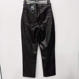 Women's Abercrombie & Fitch Black "Curve Love" Faux Leather Pants Sz 10 NWT alternative image