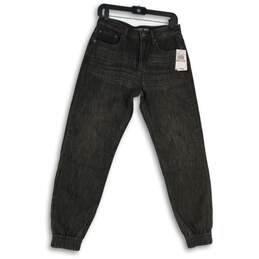 NWT Womens Black Dark Wash 5-Pocket Design Tapered Jeans Size 2