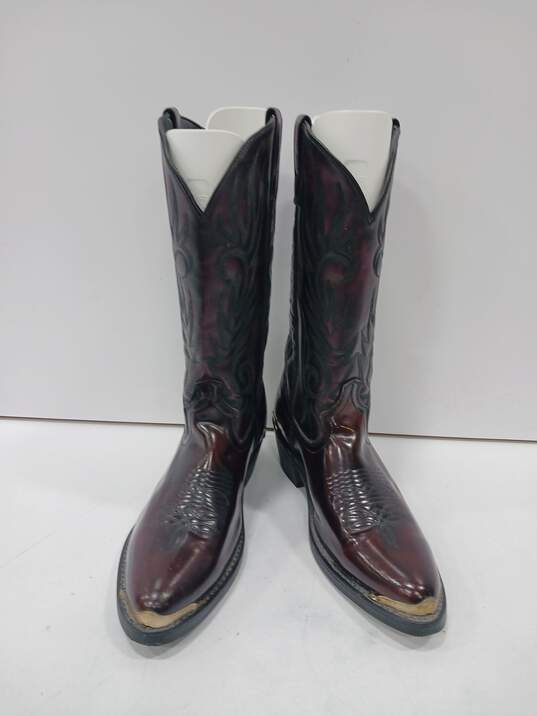 Men's Brown Cowboy Boots Size 10 image number 1