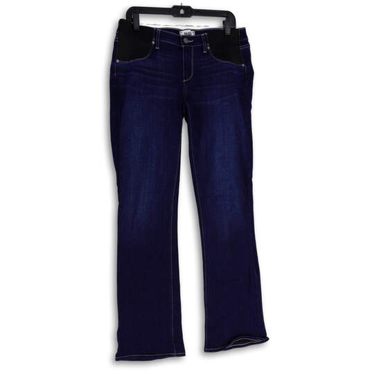 Womens Blue Denim Dark Wash Mid Rise Bootcut Leg Jeans Size 30 image number 1