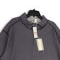 NWT Mens Steel Blue Mock Neck 1/4 Zip Long Sleeve Pullover Jacket Size 3XLB image number 3