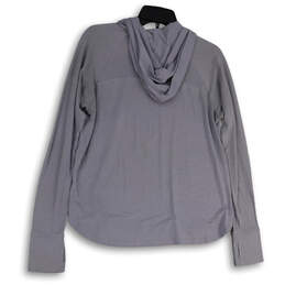 Womens Gray Long Sleeve Thumb Key Hole Pullover Hooded T-Shirt Size Small alternative image