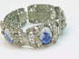 Vintage Silver Tone Delft Blue Faux Green Stone Pearl Jewelry 270.7g image number 8
