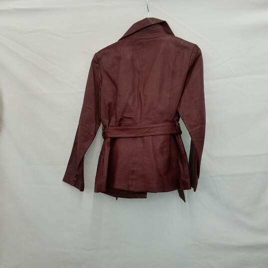 East 5th Red Leather Jacket Petite Size Medium image number 2