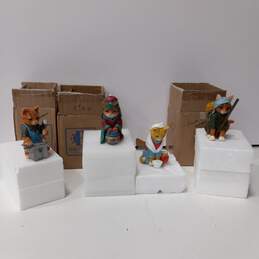 4PC Bundle of Bradford Exchange Purr-Fect Christmas Pageant Cat Figurines