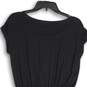 Apt.9 Womens Black Pleated Cap Sleeve Round Neck Sheath Dress Size Small image number 4