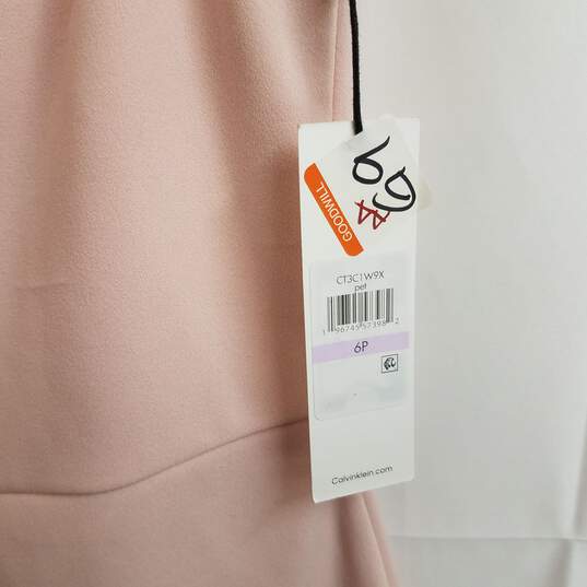 Light pink Calvin Klein sleeveless sheath dress 6 petite nwt image number 5