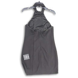 NWT Womens Black Halter Neck Sleeveless Back Zip Bodycon Dress Size Large alternative image