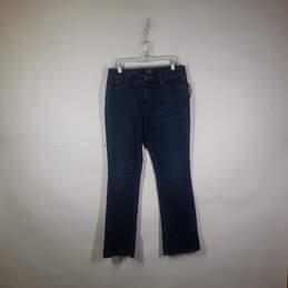 Womens Medium Wash Regular Fit Stretch Denim Bootcut Leg Jeans Size 12