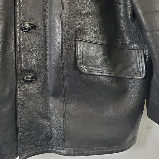 Cambra Men's Black Leather Jacket SZ L image number 5