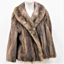 Vintage Nicolai Furs Women's Taupe Grey Brown Mink Fur Mid-Length Coat