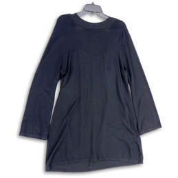 NWT Womens Black Pleated Scoop Neck Long Sleeve Shift Dress Size 18/20 alternative image