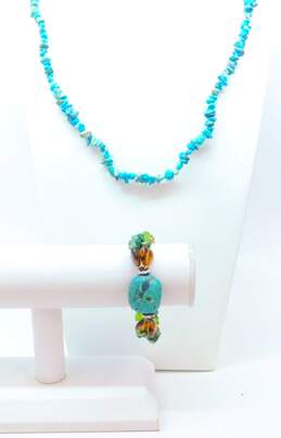 Artisan Turquoise Chip Bead Jewelry 59.4g