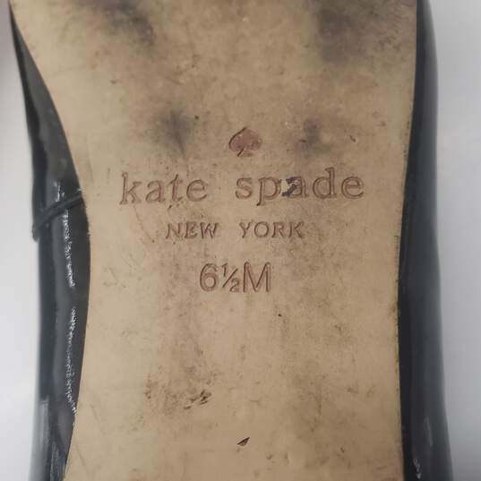 Kate Spade Women's Black Patent Leather Crystal Accent Ballet Flats Size 6.5M image number 5