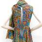 Multicolor Paisley Sleeveless Chiffon Cape Dress image number 11