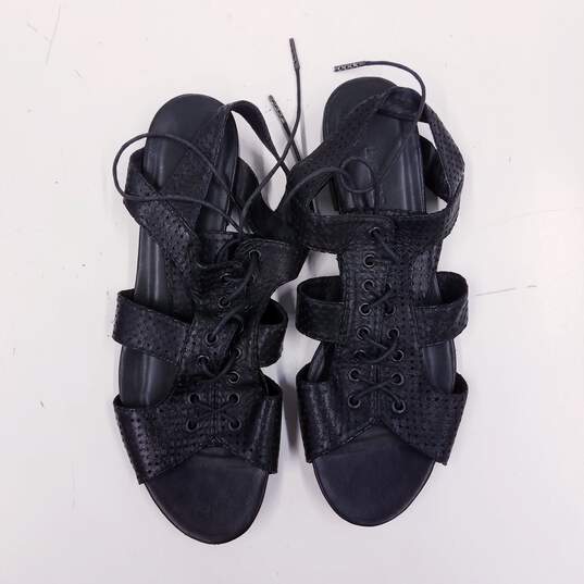 L'agence Leather Perforated Sandals Black 10 image number 5