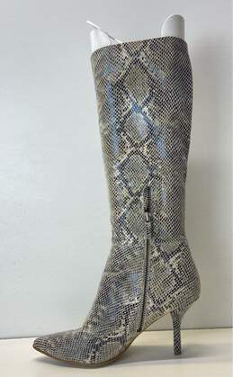 B. Makowsky Snake Embossed Leather Slip-On Boots Grey 7.5 alternative image