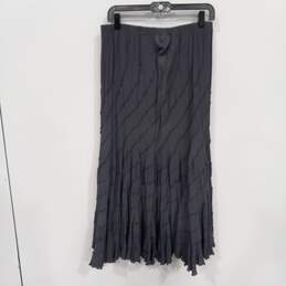 Coldwater Creek Women's Blue-Gray Ruffle Maxi Skirt Size L