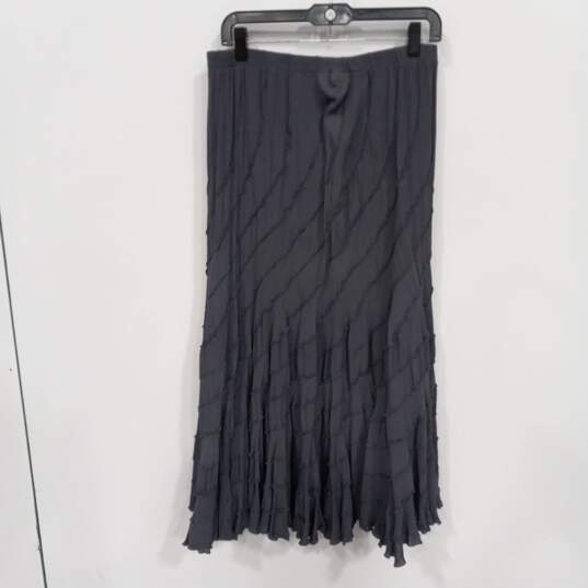 Coldwater Creek Women's Blue-Gray Ruffle Maxi Skirt Size L image number 1