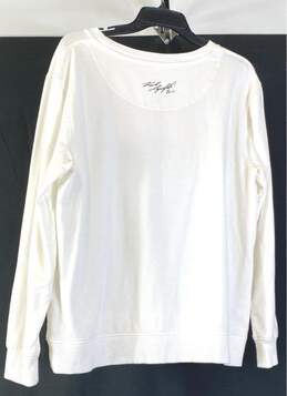 Karl Lagerfeld Womens White Long Sleeve Crew Neck Pullover Sweatshirt Size L alternative image