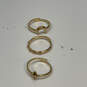 Designer Stella & Dot Gold-Tone Classic Adjustable Band Ring Set With Box image number 1