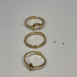 Designer Stella & Dot Gold-Tone Classic Adjustable Band Ring Set With Box