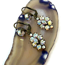 Designer Sorrelli Gold-Tone Volcano Crystals Cabochon Cluster Drop Earrings