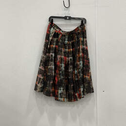 Womens Multicolor Plaid Pleated Side Zip Fashionable A-Line Skirt Size 8