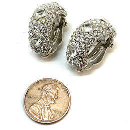 Designer Joan Rivers Clear Crystal Stone Fashionable Clip-On Earrings alternative image