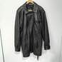Men's Wilsons Black Leather Trench Coat Size LT image number 1