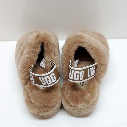 UGG Women's Fluff Yeah Brown Sheepskin Platform Slide Sandals Size 7 image number 4
