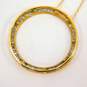 10K Yellow Gold 0.44 CTTW Baguette Diamond Circle Pendant Necklace 1.7g image number 5