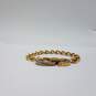 Juicy Couture Gold Tone Crystal Horse Shoe Heart 7 1/2 Inch Bracelet w/Case 28.7g image number 4
