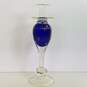 Murano Candle Stick / Blown Art Glass / Cobalt Blue w/ Gold Accents image number 5