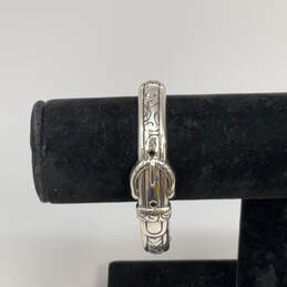 Designer Brighton Silver-Tone Engraved Western Belt Buckle Bangle Bracelet alternative image