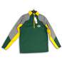 NWT Mens Green Gray Green Bay Packers 1/4 Zip NFL Football Jacket Size Medium image number 1