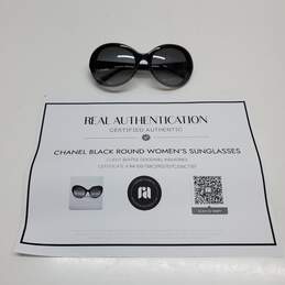 AUTHENTICATED WOMENS CHANEL BLACK ROUNDED SUNGLASSES