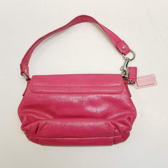Buy the Coach Leather Poppy Small Handbag Hot Pink