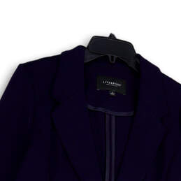 NWT Womens Blue Long Sleeve Pockets Notch Lapel One Button Blazer Size S alternative image