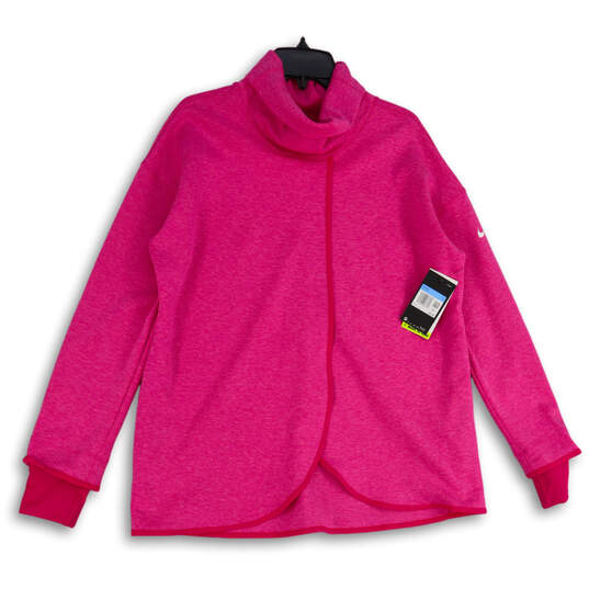 NWT Womens Pink Dri-Fit Long Sleeve Reversible Pullover Sweatshirt Size M image number 1