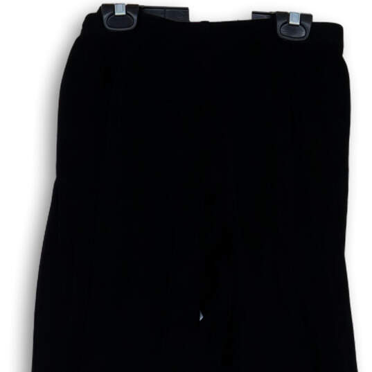 Womens Black Elastic Waist Wrinkle Resistant Stretch Wide Leg Pants Size 2 image number 4
