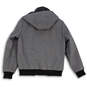 Womens Gray Long Sleeve Pockets Hooded Full Zip Bomber Jacket Size Medium image number 2