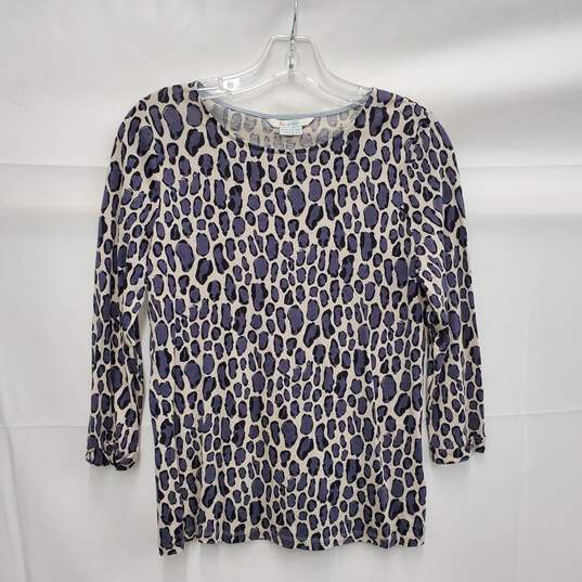 Boden WM's Gray & Black Cheetah Print Blouse Size 4 image number 1