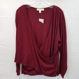 Michael Kors Dark Ruby Long Sleeve Pullover Top Women's Size 3XL