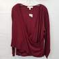 Michael Kors Dark Ruby Long Sleeve Pullover Top Women's Size 3XL image number 1